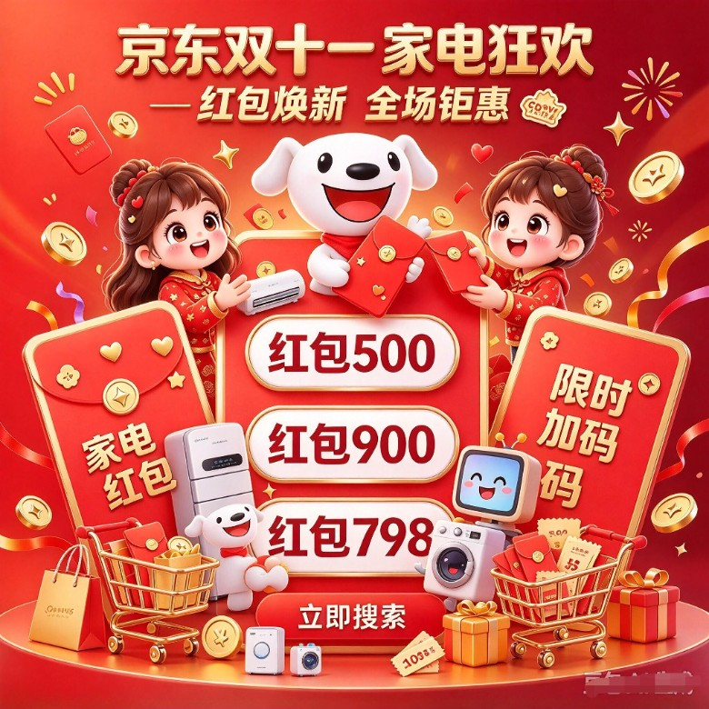 2026双十一买大家电优惠怎么领取?京东搜【家电909】【电视909】【空调909】【冰箱909】【洗衣机909】直达京东电视空调冰箱洗衣机热水器油烟机国补及京东和大牌优惠券领叠加双11红包更优惠!